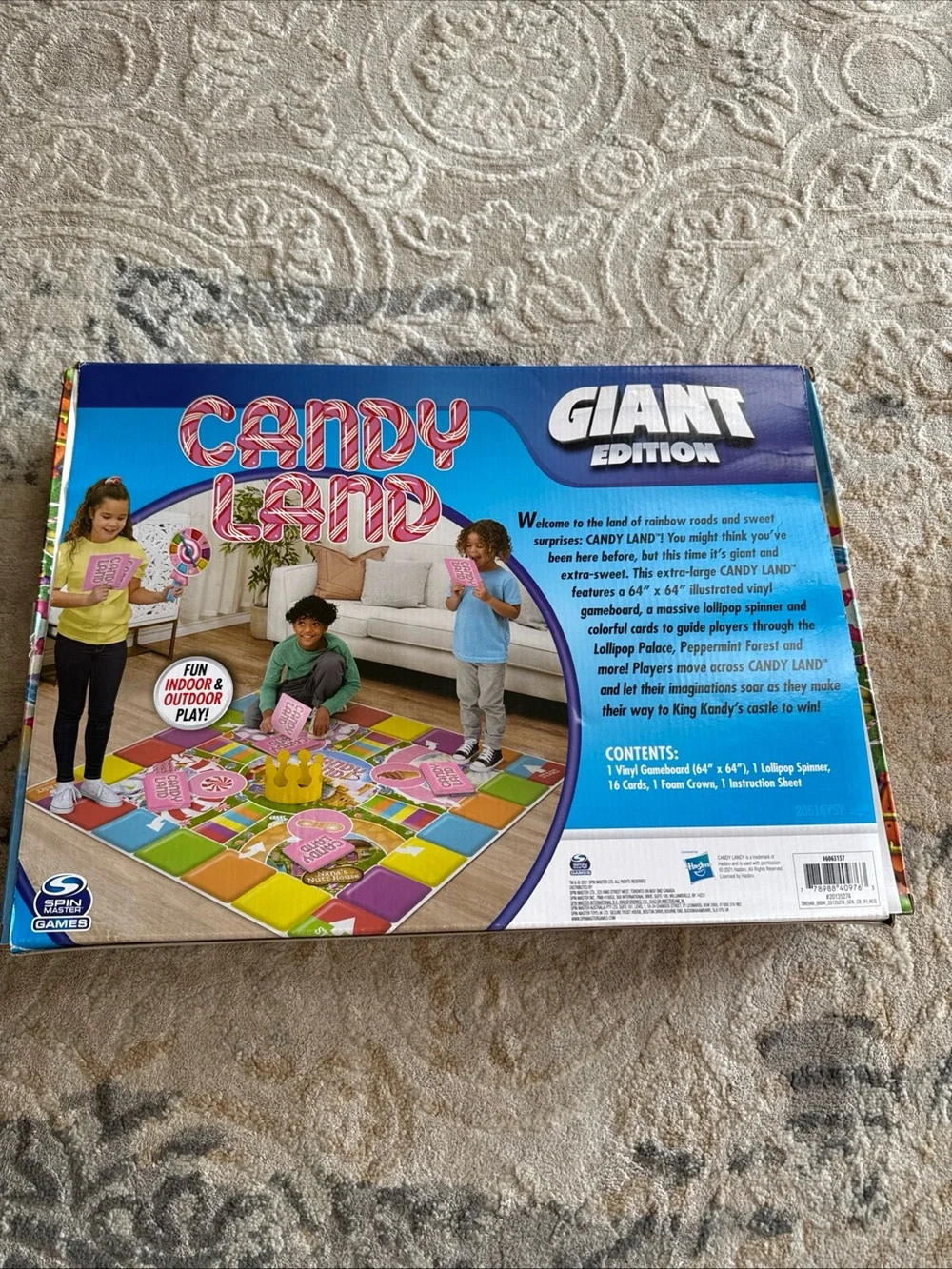 Hasbro Candy Land Giant Edition Board Game — Purple, Blue, Green, Pink, Yellow
